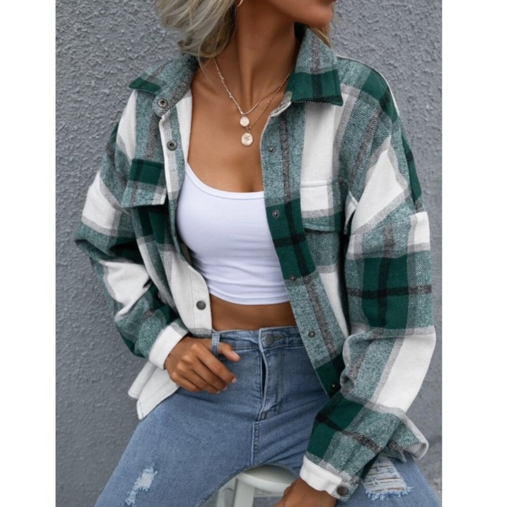 Plaid button down jacket - Picture 1 of 16
